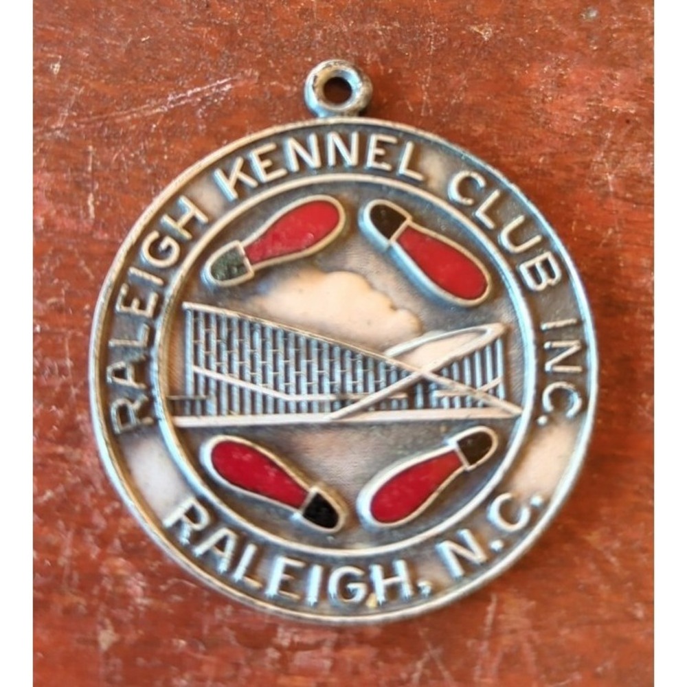 Vintage Raleigh NC Kennel Club Trophy Medal Badge Paperweight